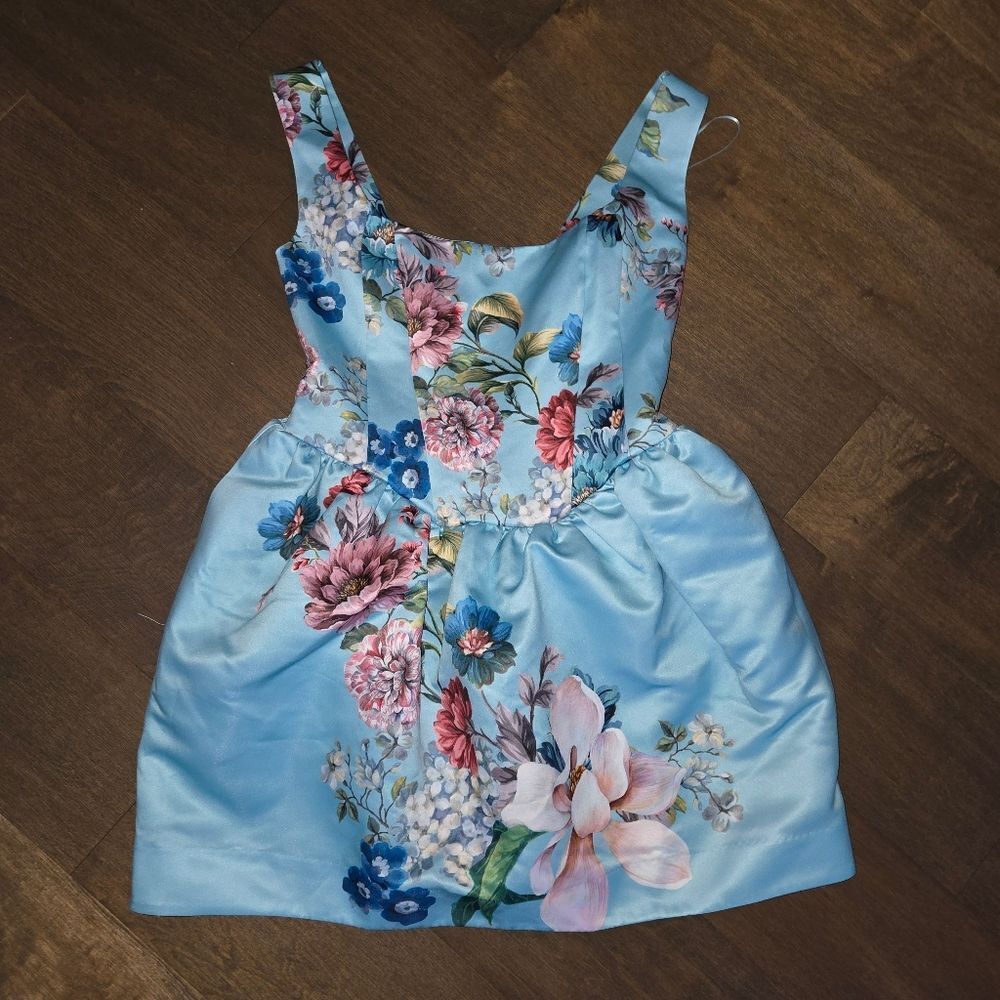 ANTHROPOLOGIE Maeve Floral Satin Dress size M 8 10 - Picture 4 of 11